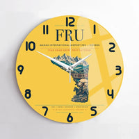 Thumbnail for Manas International Airport (FRU) design on yellow no frame wall clock
