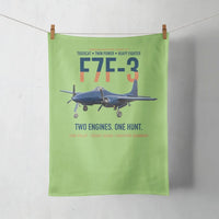 Thumbnail for F7F-3 Tigercat Two Engines One Hunt design on light green towel