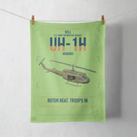 Thumbnail for Bell UH-1H Iroquois design on light green towel