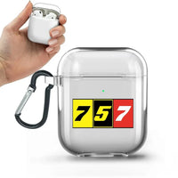 Thumbnail for Flat Colourful 757 AirPods transparent case - With Buckle