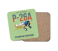 Thumbnail for Boeing P-26A Peashooter design on light green 1 piece coaster