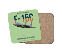Thumbnail for F-15C Eagle Air Superiority No Substitute design on light green 1 piece coaster