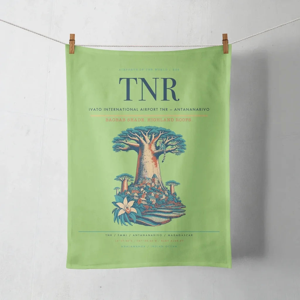 Ivato International Airport (TNR) design on light green towel