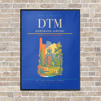 Thumbnail for Dortmund Airport DTM vertical canvas print - framed - blue background