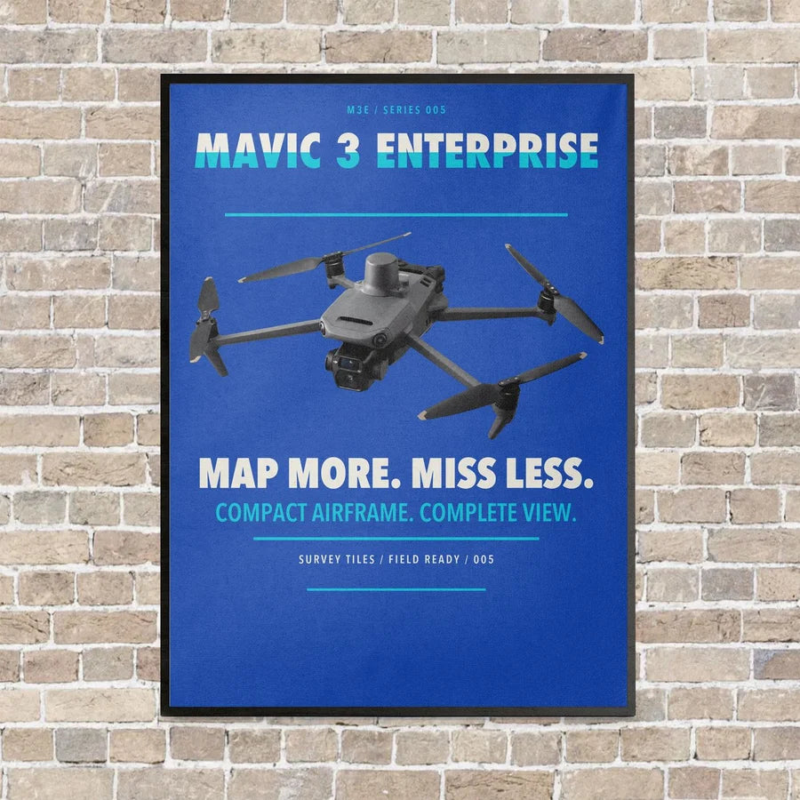 DJI Mavic 3 Enterprise vertical canvas print - framed - blue background