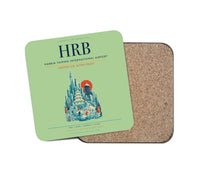 Thumbnail for Harbin Taiping International Airport (HRB) design on light green 1 piece coaster