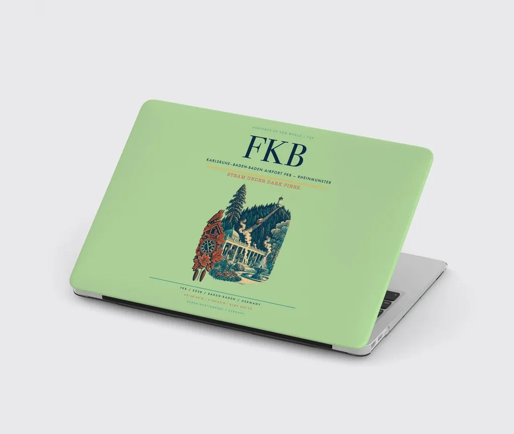 Karlsruhe–Baden-Baden Airport (FKB) design on light green MacBook case