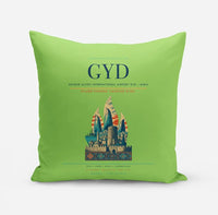 Thumbnail for Heydar Aliyev International Airport (GYD) design on light green pillow