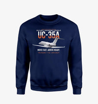 Thumbnail for UC-35A Citation Ultra Rapid Utility Airlift design on navy blue sweatshirt