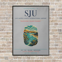 Thumbnail for Luis Muñoz Marín International Airport San Juan SJU vertical canvas print - framed - light gray background