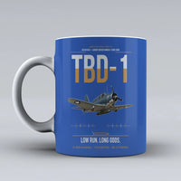 Thumbnail for TBD-1 Devastator design on blue ceramic mug, double-side print