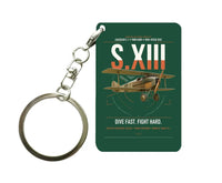 Thumbnail for SPAD S.XIII C.1 design on dark green designed key chain, double-side print