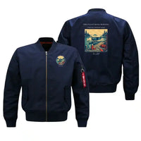 Thumbnail for VINTAGE G4195 - The Float Dock Morning - Bomber Jacket design on blue