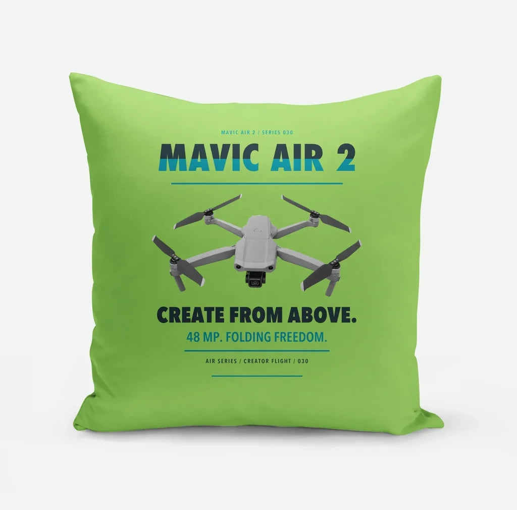 DJI Mavic Air 2 design on light green pillow