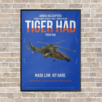 Thumbnail for Airbus Helicopters Tiger HAD vertical canvas print - framed - blue background