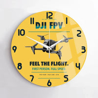 Thumbnail for DJI FPV design on yellow no frame wall clock