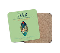 Thumbnail for Julius Nyerere International Airport (DAR) design on light green 1 piece coaster