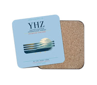 Thumbnail for Halifax Stanfield International Airport (YHZ) design on light blue 1 piece coaster
