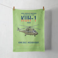 Thumbnail for Korea Aerospace Industries KUH-1 Surion design on light green towel