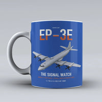 Thumbnail for EP-3E ARIES II design on blue ceramic mug, double-side print