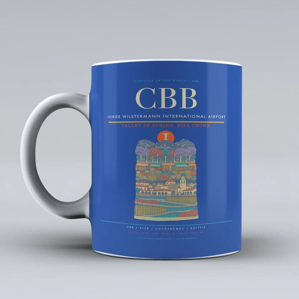 Jorge Wilstermann International Airport CBB Mug - Blue