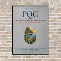 Thumbnail for Phu Quoc International Airport PQC vertical canvas print - framed - light gray background