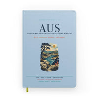 Thumbnail for Austin-Bergstrom International Airport (AUS) design on light blue notebook