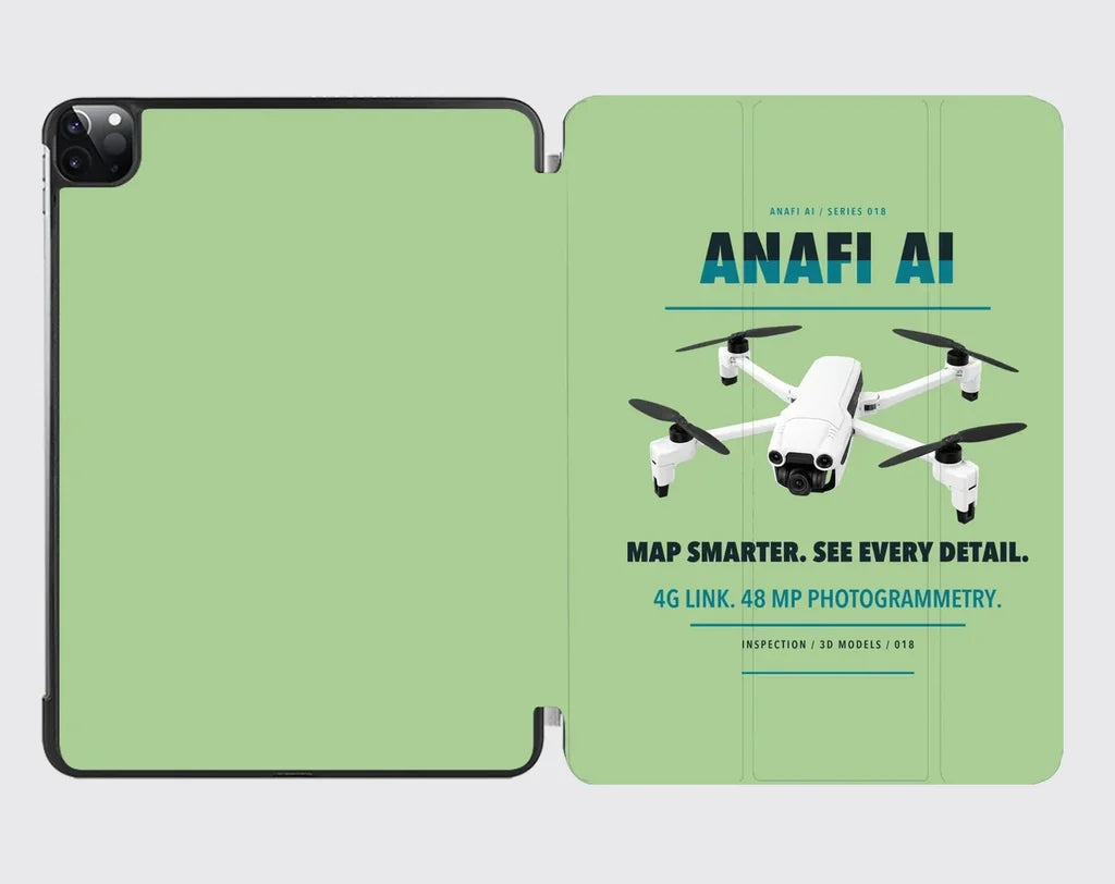 Parrot ANAFI Ai design on light green ipad tablet case
