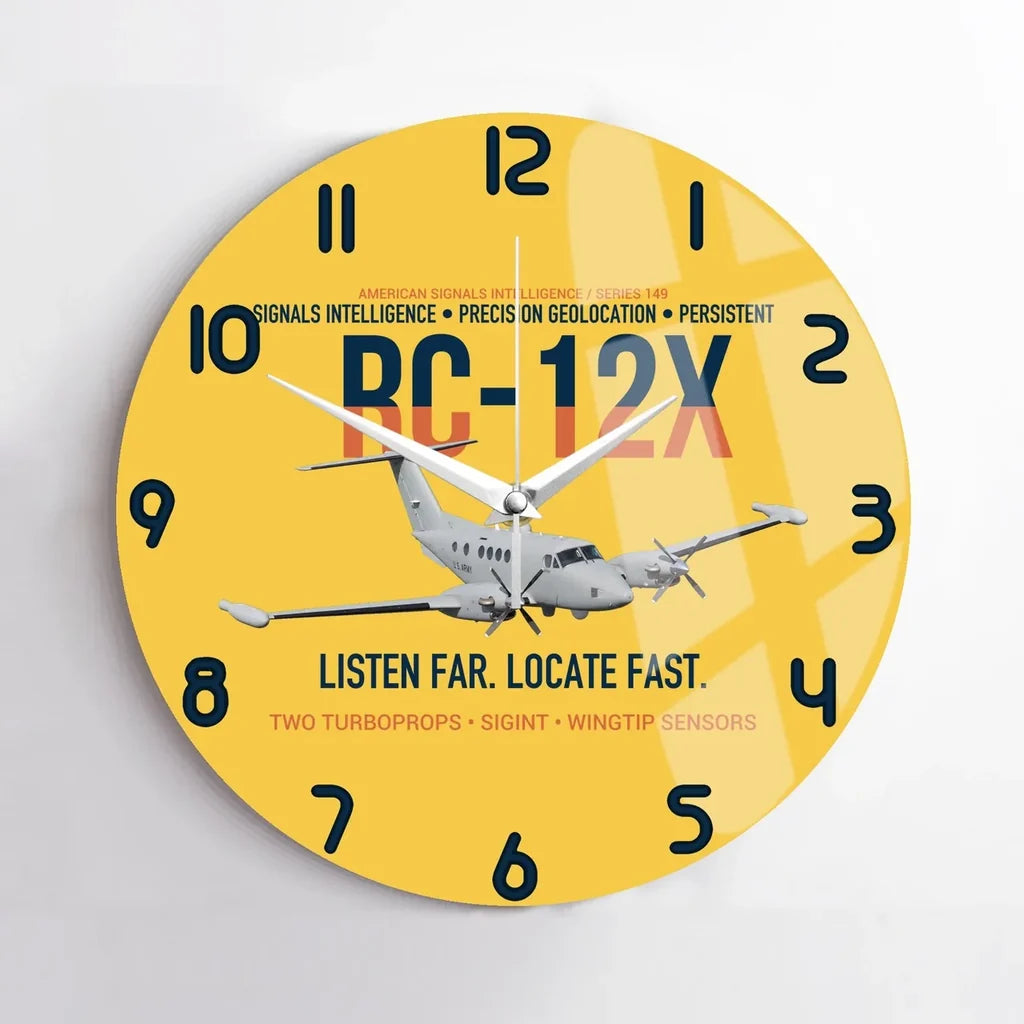 RC-12X Guardrail Signals From Above design on yellow no frame wall clock