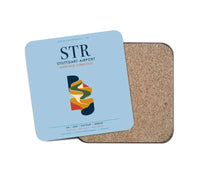 Thumbnail for Stuttgart Airport (STR) design on light blue 1 piece coaster