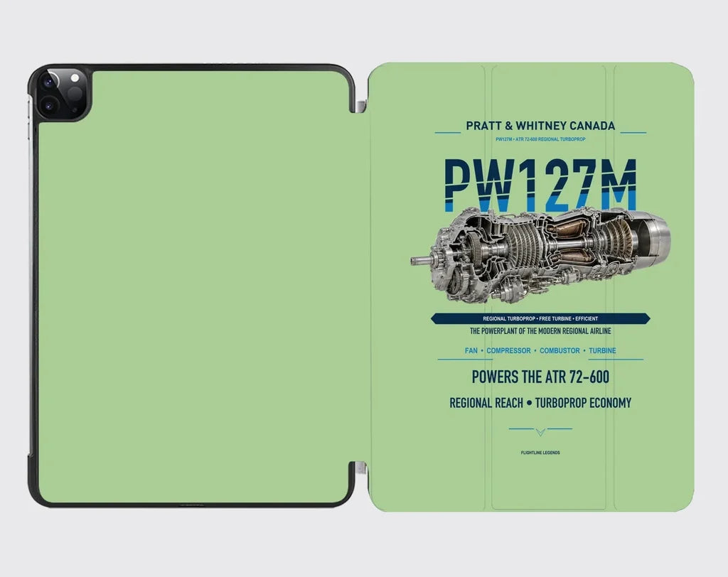 PW127M design on light green ipad tablet case