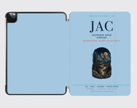 Thumbnail for Jackson Hole Airport (JAC) design on light blue ipad tablet case