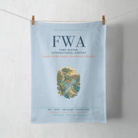 Thumbnail for Fort Wayne International Airport (FWA) design on light blue towel