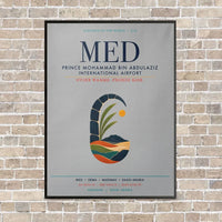 Thumbnail for Prince Mohammad Bin Abdulaziz International Airport MED vertical canvas print - framed - light gray background