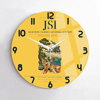 Thumbnail for Skiathos Island National Airport (JSI) design on yellow no frame wall clock