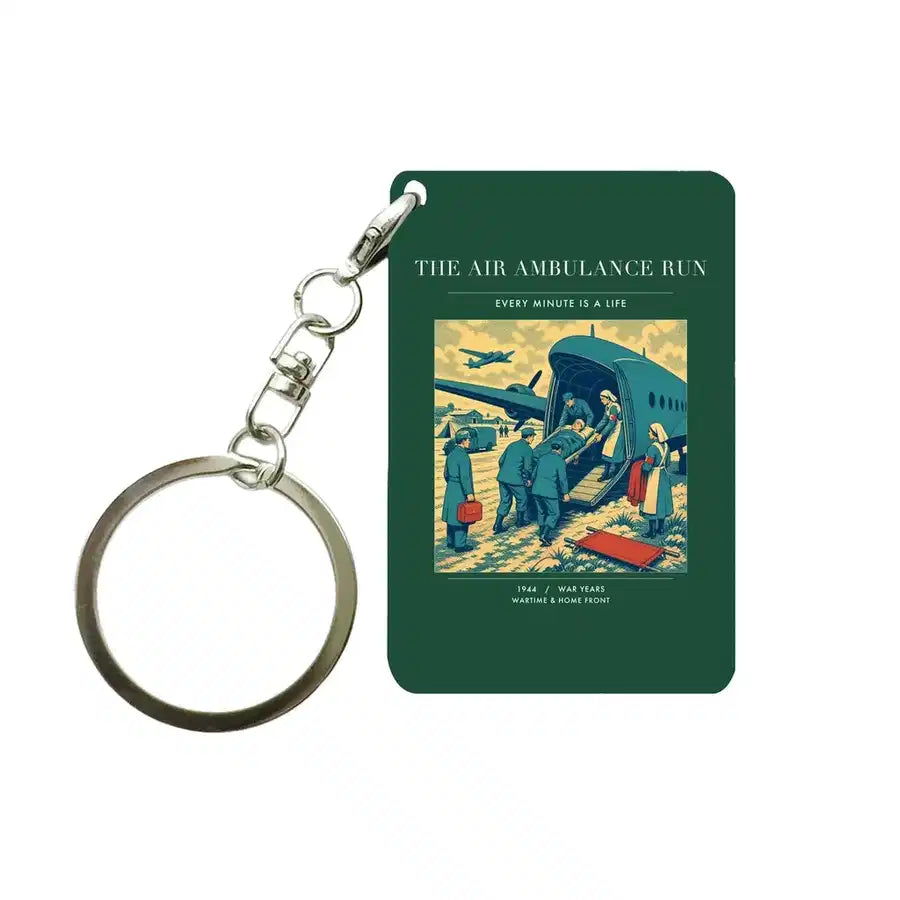 VINTAGE G4506 - The Air Ambulance Run - Designed Key Chain design on darkgreen
