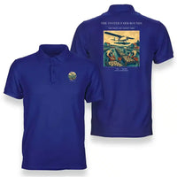 Thumbnail for VINTAGE G4446 - The Oyster Farm Rounds - Double-Side Polo T-Shirt design on blue