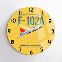 Thumbnail for F-102A Delta Dagger design on yellow no frame wall clock