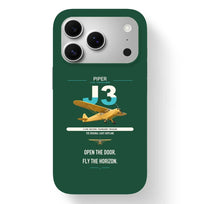 Thumbnail for Piper J-3 Cub design on dark green magsafe iphone case, for iPhone 17 Pro