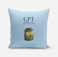 Thumbnail for Gulfport–Biloxi International Airport (GPT) design on light blue pillow