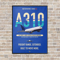 Thumbnail for Airbus A310-300P2F vertical canvas print - framed - blue background