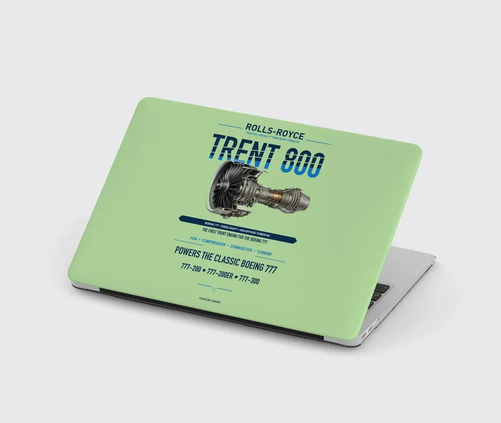 TRENT 800 design on light green MacBook case
