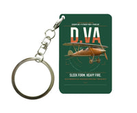 Thumbnail for Albatros D.Va design on dark green designed key chain, double-side print