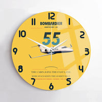 Thumbnail for Bombardier Learjet 55 design on yellow no frame wall clock