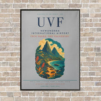 Thumbnail for Hewanorra International Airport UVF vertical canvas print - framed - light gray background