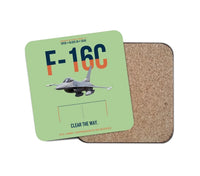 Thumbnail for F-16C Block 50 Clear The Way design on light green 1 piece coaster