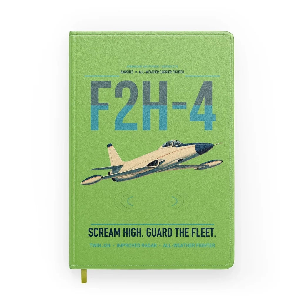 F2H-4 Banshee design on light green notebook