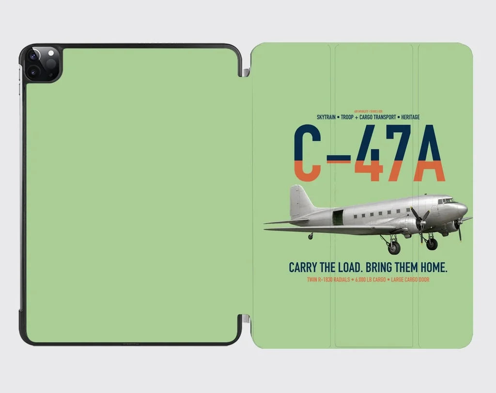 C-47A Skytrain design on light green ipad tablet case