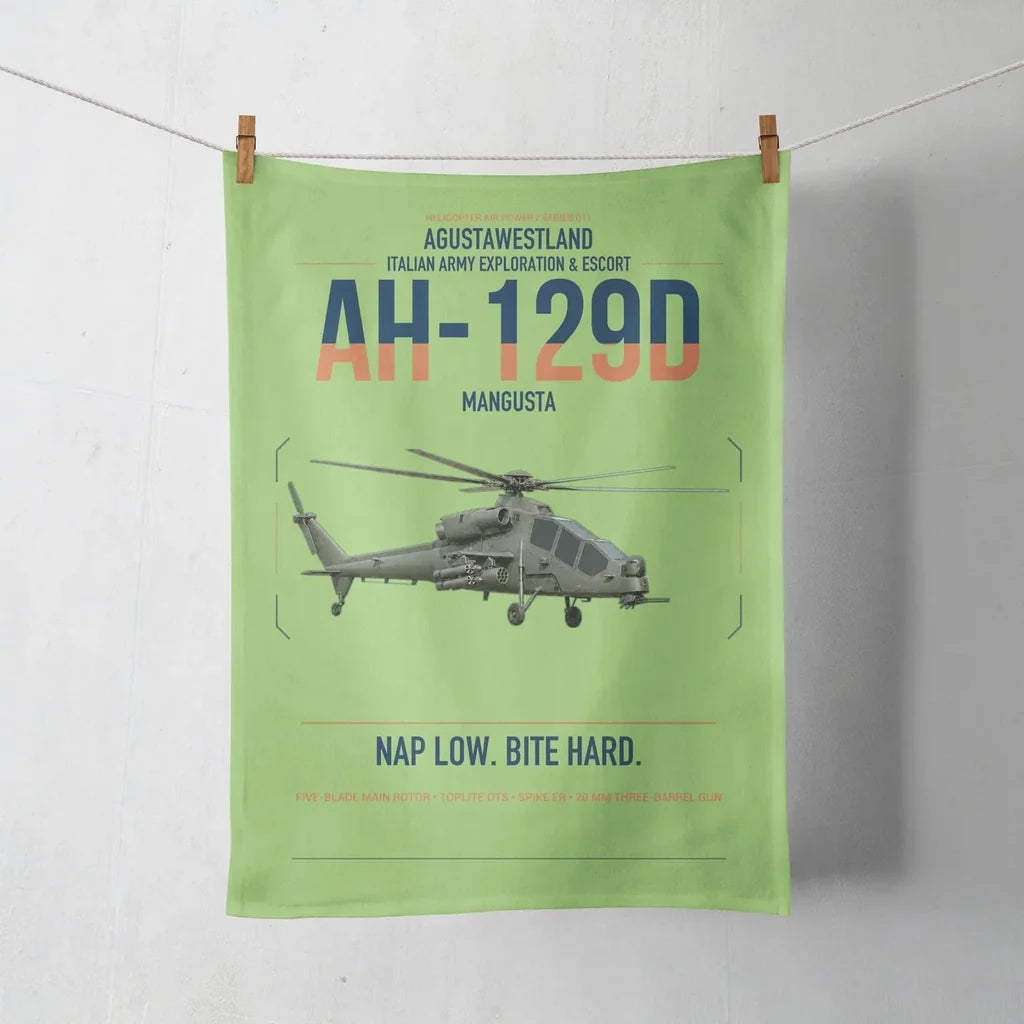 AgustaWestland AH-129D Mangusta design on light green towel