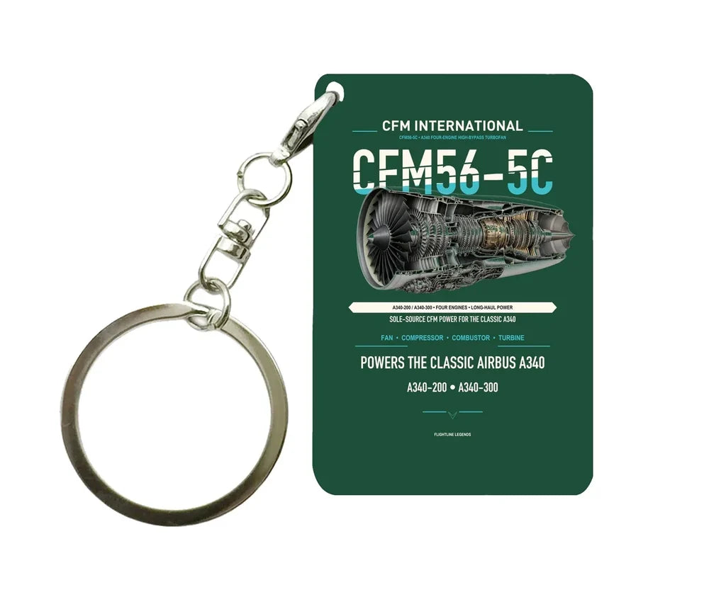 CFM56-5C Key Chain design on dark green key chain